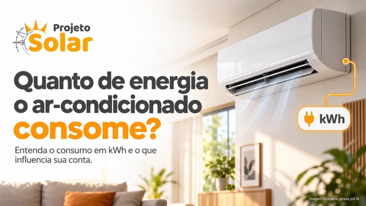 Quanto consome um ar-condicionado 12.000 BTU/h inverter e quantos kWp cobrem esse consumo